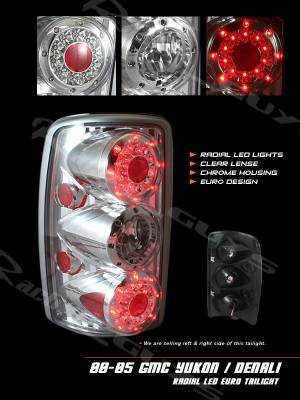 Euro Chrome Housing Clear Lense LED Taillights