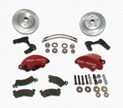SSBC Non-Power Drum To Disc Brake Conversion Kit with Force 10 Extreme 4 Piston Aluminum Calipers - Front - A129-1A