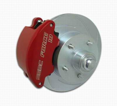 SSBC Non-Power Drum To Disc Brake Conversion Kit with Force 10 Extreme 4 Piston Aluminum Calipers - Front - A129-3A