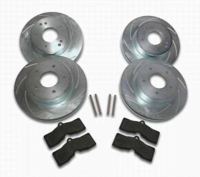 SSBC Turbo Slotted Rotors & Pads - Front & Rear - A2350000