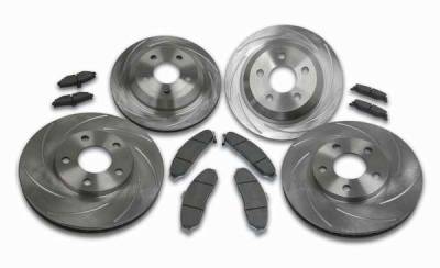 SSBC Turbo Slotted Rotors & Pads - Front & Rear - A2350006