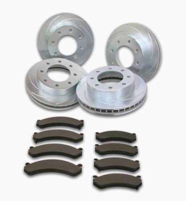 SSBC Turbo Slotted Rotors with Xtra Life Plating & Pads - Front & Rear - A2351024