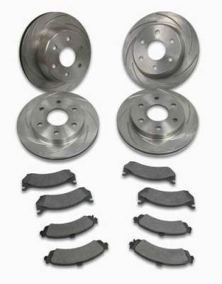 SSBC Turbo Slotted Rotors & Pads - Front & Rear - A2351025