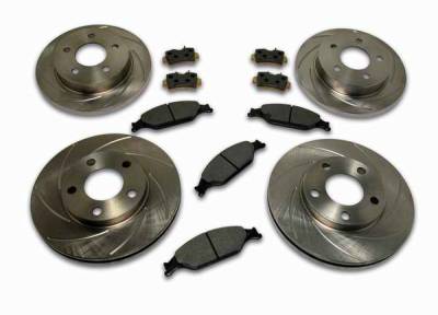 SSBC Turbo Slotted Rotors & Pads - Front & Rear - A2360006