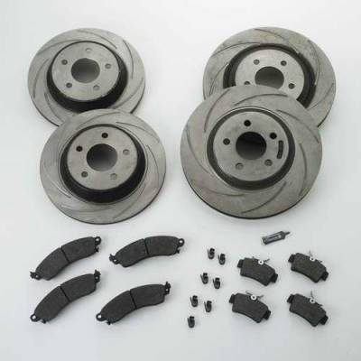 SSBC Turbo Slotted Rotors & Pads - Front & Rear - A2360007