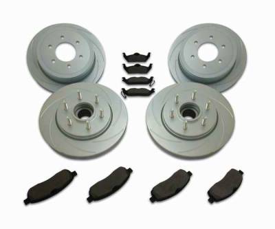 SSBC Turbo Slotted Rotors & Pads - Front & Rear - A2361001