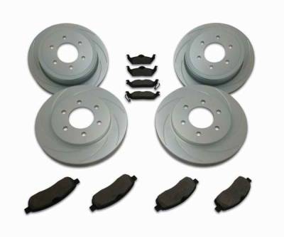 SSBC Turbo Slotted Rotors & Pads - Front & Rear - A2361002