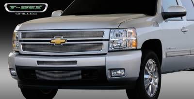 T-Rex - Chevrolet Silverado T-Rex Billet Grille Overlay - Bolt On - Polished - 21110 - Image 2
