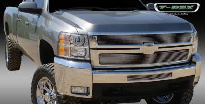 T-Rex - Chevrolet Silverado T-Rex Billet Grille Overlay - Bolt On - Polished - 2PC - 21112 - Image 2