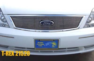 Ford 500 T-Rex Billet Grille Overlay - Bolt On with Logo Opening - 13 Bars - 21520