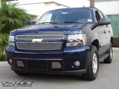 Chevrolet Suburban T-Rex Bumper Billet Grille - Remove Tow Hooks - 11 Bars - 2PC - 25051