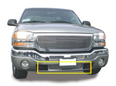 GMC Sierra T-Rex Bumper Air Dam Billet Grille Insert - Between Tow Hooks - 6 Bars - 25202