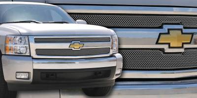 T-Rex - Chevrolet Silverado T-Rex Sport Series Formed Mesh Grille - Stainless Steel - Triple Chrome Plated - 2PC - 44110 - Image 2