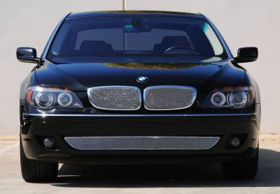 BMW 7 Series T-Rex Sport Series Formed Stainless Steel Mesh Grille with thin SS Frame - Triple Chrome Plated - 2PC - 44999