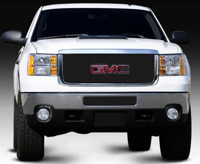 GMC Sierra T-Rex Sport Series Formed Mesh Grille - All Black with Logo Opening - 46210