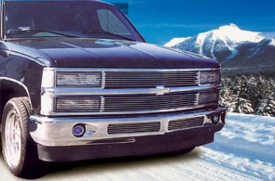 Chevrolet Silverado T-Rex Grille Assembly - Paintable with Phantom Billet & Bowtie Installed - No Headlight Recess - 50065