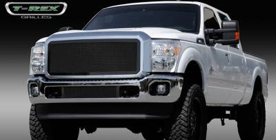T-Rex - Ford Superduty T-Rex Upper Class Mesh Grille with Optional Logo Plate - All Black Powdercoat - 51546 - Image 2
