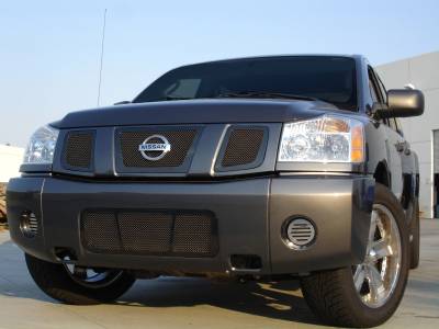 Nissan Titan T-Rex Upper Class Mesh Grille - All Black - 3PC - 51780
