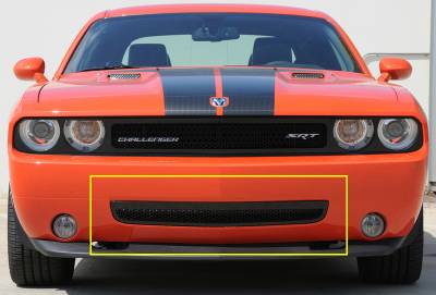 Dodge Challenger T-Rex Upper Mesh Bumper Grille with Frame - All Black with Formed Mesh - 52415