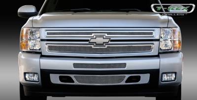 T-Rex - Chevrolet Silverado T-Rex Upper Class Polished Stainless Mesh Grille - 2PC Style - 54110 - Image 2