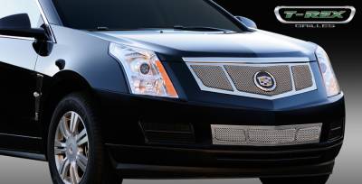 Cadillac SRX T-Rex Upper Class Mesh Grille - Replacement - 3 Window Design with OE Logo Plate - Polished - 54187