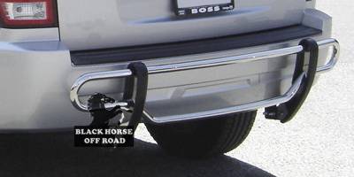 Jeep Grand Cherokee Black Horse Rear Bumper Guard - Double Tube