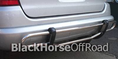 Mercedes-Benz ML Black Horse Rear Bumper Guard - Single Tube