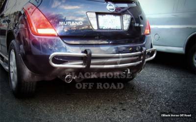 Nissan Murano Black Horse Rear Bumper Guard - Double Tube