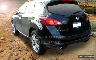 Nissan Murano Black Horse Rear Bumper Guard - Single Tube