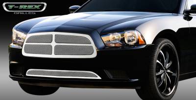 Dodge Charger T-Rex Upper Class Polished Stainless Mesh Grille with Formed Mesh - 4PC Style - 54442