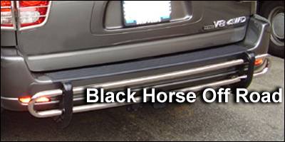 Toyota Sequoia Black Horse Rear Bumper Guard - Double Tube