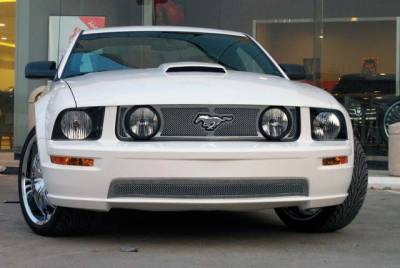 Ford Mustang T-Rex Upper Class Polished Stainless Mesh Grille with Formed Mesh - 3PC - 54516