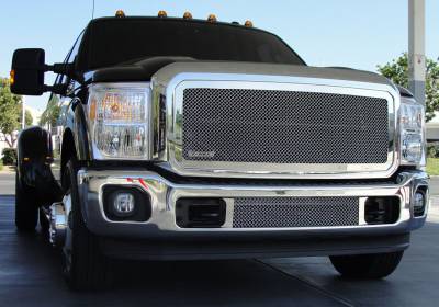 T-Rex - Ford Superduty T-Rex Upper Class Polished Stainless Mesh Grille with Optional Logo Plate - 54546 - Image 1