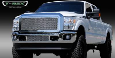 T-Rex - Ford Superduty T-Rex Upper Class Polished Stainless Mesh Grille with Optional Logo Plate - 54546 - Image 2
