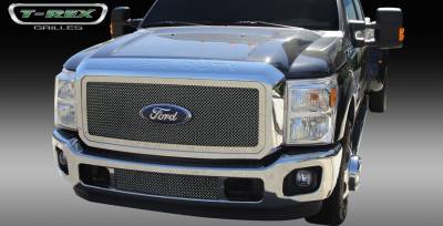 T-Rex - Ford Superduty T-Rex Upper Class Polished Stainless Mesh Grille with Optional Logo Plate - 54546 - Image 3
