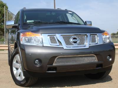 Nissan Armada T-Rex Upper Class Polished Stainless Mesh Grille with Logo Opening - 3PC - 54782