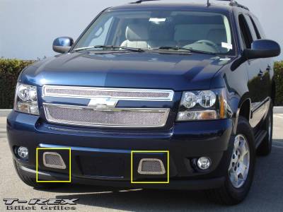 Chevrolet Tahoe T-Rex Upper Class Polished Stainless Bumper Mesh Grille - Remove Tow Hooks - 2PC - 55051