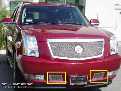 Cadillac Escalade T-Rex Upper Class Polished Stainless Bumper Mesh Grille - 2PC - 55195