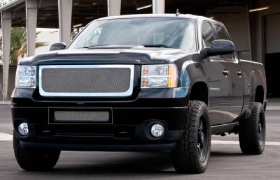 GMC Sierra T-Rex Upper Class Polished Stainless Bumper Mesh Grille - Top Steel Bumper Opening - 55209