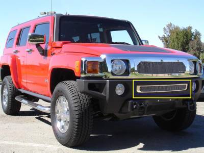 Hummer H3 T-Rex Upper Class Polished Stainless Bumper Mesh Grille - 55293