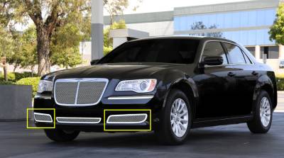 Chrysler 300 T-Rex Upper Class Polished Stainless Bumper Mesh Grilles - 2PC - 55434