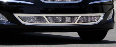 Hyundai Genesis T-Rex Upper Class Polished Stainless Bumper Mesh Grille with Formed Mesh Center - 55498