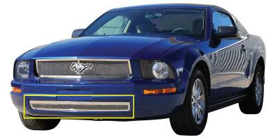 Ford Mustang T-Rex Upper Class Polished Stainless Bumper Mesh Grille with Formed Mesh Center - 55515