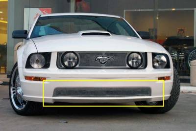 Ford Mustang T-Rex Upper Class Polished Stainless Bumper Mesh Grille with Formed Mesh Center - 55516