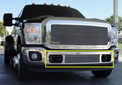 Ford Superduty T-Rex Upper Class Polished Stainless Bumper Mesh Grille - Between Tow Hooks - 55546