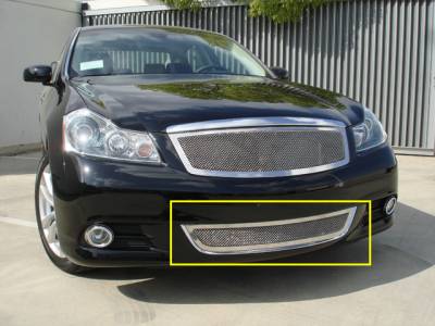 Infiniti M35 T-Rex Upper Class Polished Stainless Bumper Mesh Grille with Formed Mesh Center - 55722