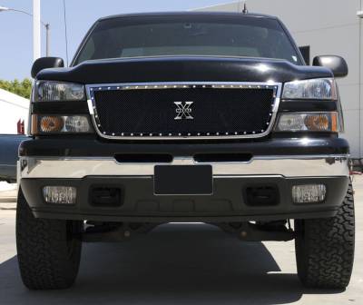 Chevrolet Silverado T-Rex X-Metal Series Studded Main Grille - All Black - Custom 1PC Grille - 6711071