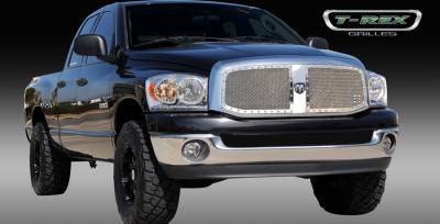 Dodge Ram T-Rex X-Metal Series Studded Main Grille - Custom 2PC Opening - Polished Stainless Steel - 6714670
