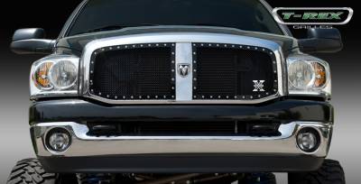 Dodge Ram T-Rex X-Metal Series Studded Main Grille - Custom 2PC Opening - All Black - 6714671