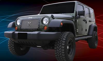 Jeep Wrangler T-Rex X-Metal Series Studded Main Grille - Polished Stainless Steel - 1PC Custom - 6714830